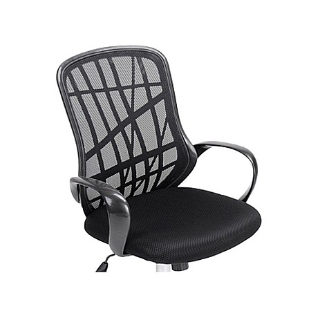 Scaun de birou cu mesh SL Dexter, cadru cromat, mecanism de balans, roti pivotante, 100 kg, negru [2]
