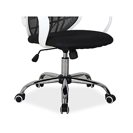 Scaun de birou cu mesh SL Dexter, cadru cromat, mecanism de balans, roti pivotante, 100 kg, alb/negru [3]