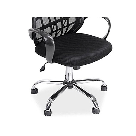 Scaun de birou cu mesh SL Dexter, cadru cromat, mecanism de balans, roti pivotante, 100 kg, negru [3]