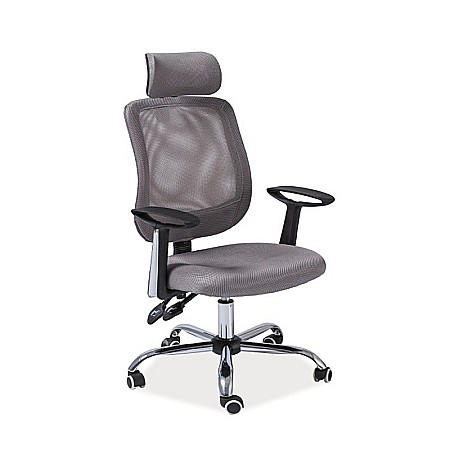 Scaun de birou cu mesh, SL Q118, ergonomic, brate si tetiera ajustabile, cadru metalic, mecanism balans, 100 kg, Gri [3]
