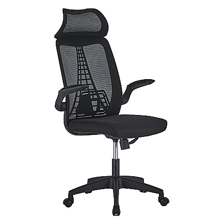 Scaun de birou ergonomic AB518, mesh, suport lombar, inaltime ajustabila, 90 kg, negru [1]