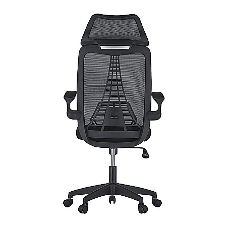 Scaun de birou ergonomic AB518, mesh, suport lombar, inaltime ajustabila, 90 kg, negru [3]