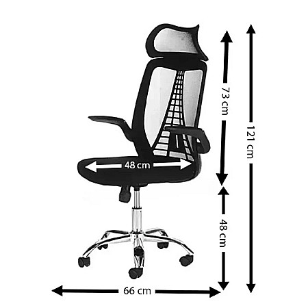 Scaun de birou ergonomic AB518, mesh, suport lombar, inaltime ajustabila, 90 kg, negru [5]