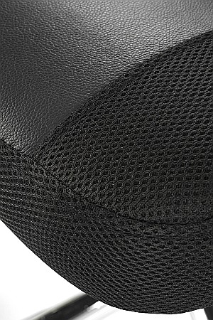 Scaun de birou ergonomic HM Nuble, Mesh, Cadru Metalic, Sezut piele ecologica, Inaltime ajustabila, Mecanism balansare,100 Kg, Negru [4]