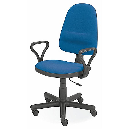 Scaun de birou HM Bravo, Ergonomic, Cadru Polipropilena, Stofa, Inaltime ajustabila, 80 kg, Albastru [1]
