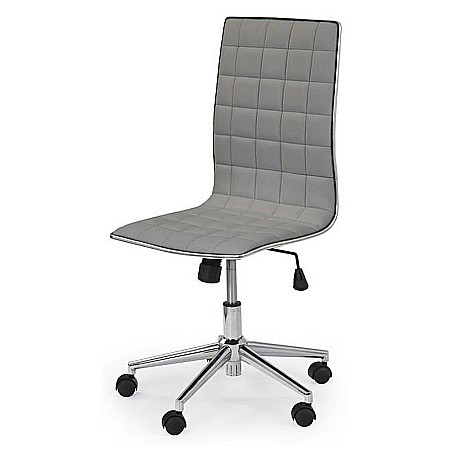 Scaun de birou HM Tirol, Ergonomic, Piele ecologica, Inaltime ajustabila, Mecanism de balans, Roti pivotante, 90 kg, Gri [1]