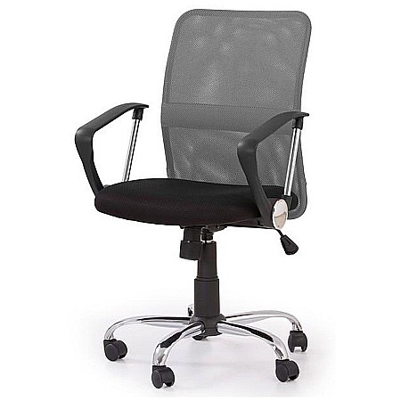 Scaun de birou HM Tony, Mesh, Ergonomic, Inaltime ajustabila, Roti pivotante, 102 Kg, Gri [1]