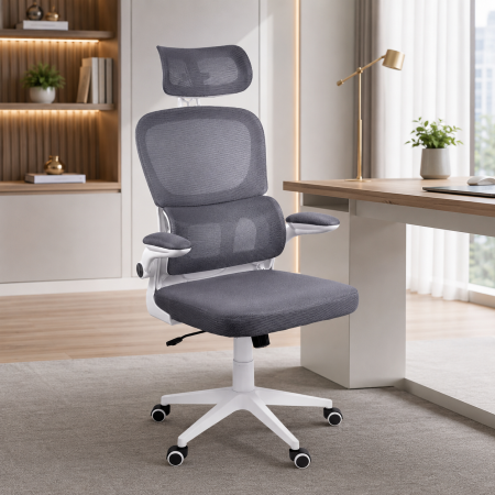 Scaune directoriale - Scaun de birou OFF 432 cu mesh, ergonomic, suport lombar, brate rabatabile, 110 kg