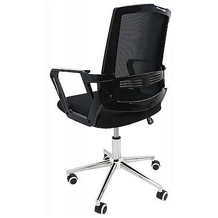 Scaun de birou OFF 624M, mecanism de balans, mesh, baza cromata, roti cauciucate, suport lombar, 100 kg [2]