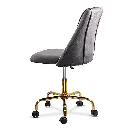 Scaun de birou OFF 642, rotativ, inaltime reglabila, baza aurie, catifea, 100 kg [2]