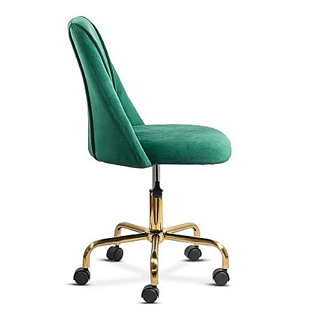 Scaun de birou OFF 642, rotativ, inaltime reglabila, baza aurie, catifea, 100 kg [1]