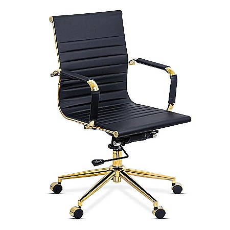 Scaun de birou OFF 802A, ergonomic, spatar inalt, mecanism balans, baza aurie, 110 kg [6]