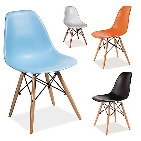Scaun de bucatarie si living din polipropilena SL Enzo, ergonomic, lemn masiv, 83x46x42 cm, 100 kg, Bleu [2]