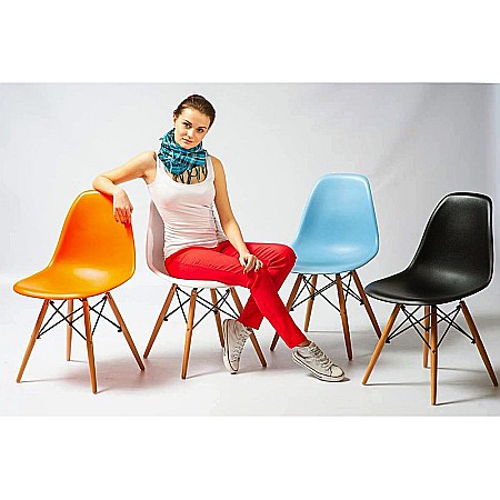 Scaun de bucatarie si living din polipropilena SL Enzo, ergonomic, lemn masiv, 83x46x42 cm, 100 kg, Negru [1]