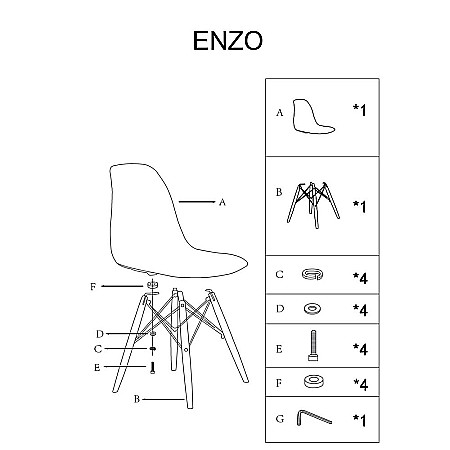 Scaun de bucatarie si living din polipropilena SL Enzo, ergonomic, lemn masiv, 83x46x42 cm, 100 kg, Negru [7]