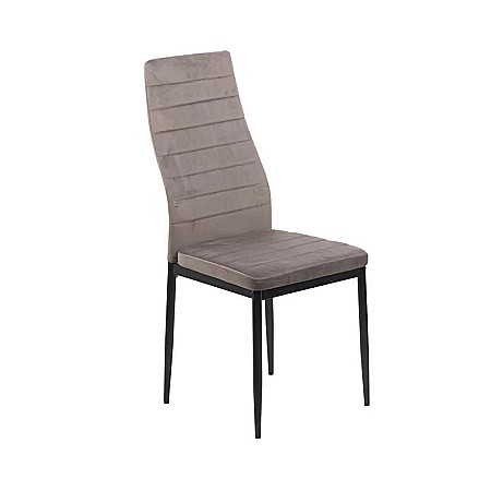 Scaune living - Scaun de living si bucatarie BUC 263V, catifea, picioare metalice, spatar inalt, 120 kg