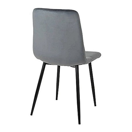 Scaun de living si bucatarie cu cadru metalic, AB37 ergonomic, catifea, 89x44x43 cm, 100 Kg, Gri [3]