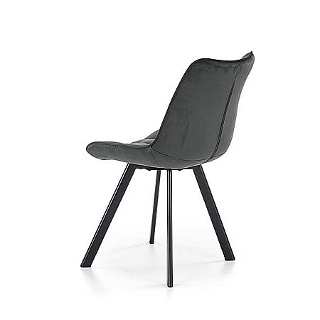Scaun de living si bucatarie cu cadru metalic, HM K332, ergonomic, stofa velvet, 84x46x61 cm, 100 Kg, Gri [3]