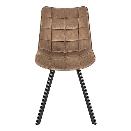 Scaun de living si bucatarie cu cadru metalic, HM K332, ergonomic, stofa velvet, 84x46x61 cm, 100 Kg, Bej [2]