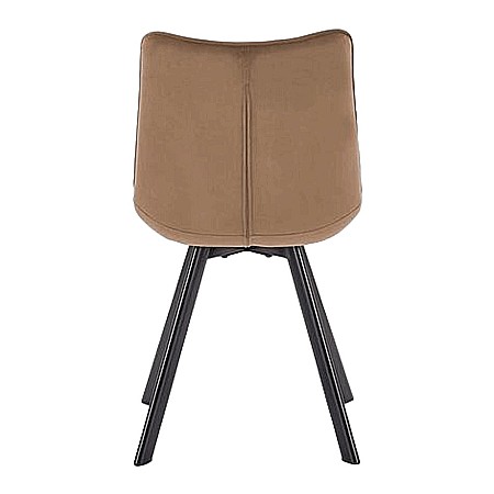 Scaun de living si bucatarie cu cadru metalic, HM K332, ergonomic, stofa velvet, 84x46x61 cm, 100 Kg, Bej [1]