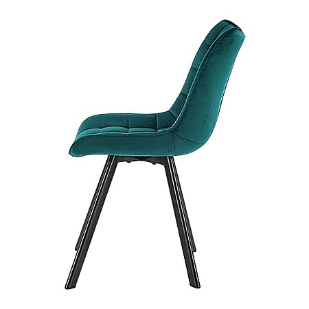 Scaun de living si bucatarie cu cadru metalic, HM K332, ergonomic, stofa velvet, 84x46x61 cm, 100 Kg, Turcoaz [4]