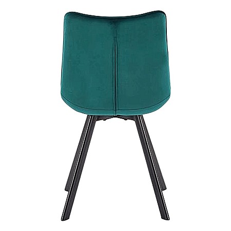 Scaun de living si bucatarie cu cadru metalic, HM K332, ergonomic, stofa velvet, 84x46x61 cm, 100 Kg, Turcoaz [8]