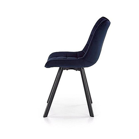 Scaun de living si bucatarie cu cadru metalic, HM K332, ergonomic, stofa velvet, 84x46x61 cm, 100 Kg, Albastru [4]