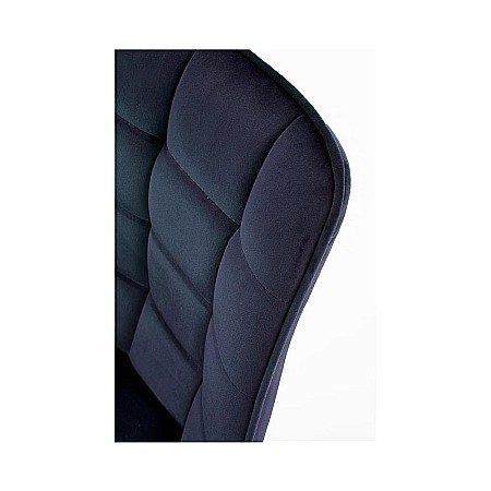 Scaun de living si bucatarie cu cadru metalic, HM K332, ergonomic, stofa velvet, 84x46x61 cm, 100 Kg, Albastru [2]