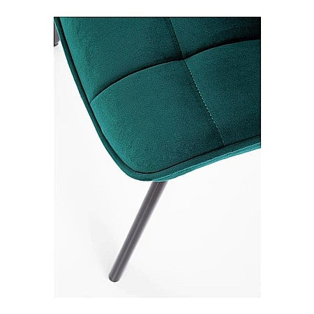Scaun de living si bucatarie cu cadru metalic, HM K332, ergonomic, stofa velvet, 84x46x61 cm, 100 Kg, Turcoaz [7]