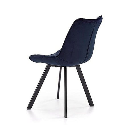 Scaun de living si bucatarie cu cadru metalic, HM K332, ergonomic, stofa velvet, 84x46x61 cm, 100 Kg, Albastru [3]