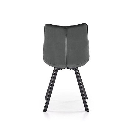 Scaun de living si bucatarie cu cadru metalic, HM K332, ergonomic, stofa velvet, 84x46x61 cm, 100 Kg, Gri [1]