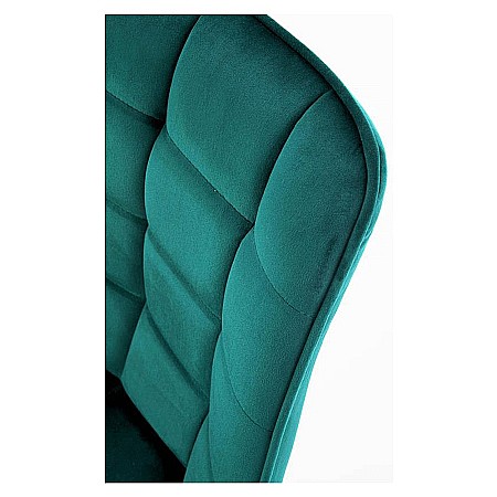 Scaun de living si bucatarie cu cadru metalic, HM K332, ergonomic, stofa velvet, 84x46x61 cm, 100 Kg, Turcoaz [6]