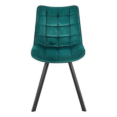 Scaun de living si bucatarie cu cadru metalic, HM K332, ergonomic, stofa velvet, 84x46x61 cm, 100 Kg, Turcoaz [2]