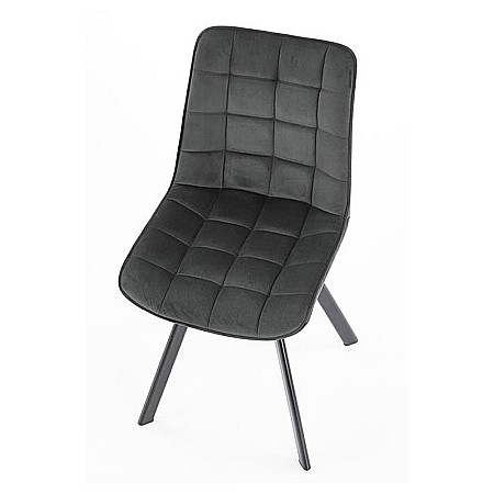 Scaun de living si bucatarie cu cadru metalic, HM K332, ergonomic, stofa velvet, 84x46x61 cm, 100 Kg, Gri [2]