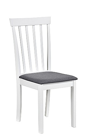 Scaun de living si bucatarie din lemn masiv Houston, tapiterie stofa,100 kg, 94x49x40 cm, alb/gri [1]