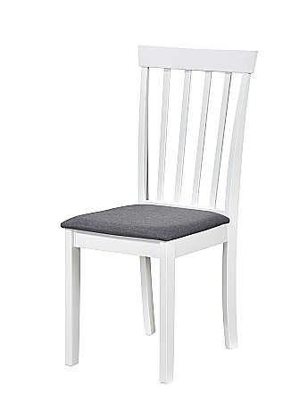 Scaun de living si bucatarie din lemn masiv Houston, tapiterie stofa,100 kg, 94x49x40 cm, alb/gri [2]