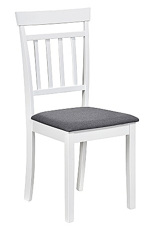 Scaun de living si bucatarie din lemn masiv Hudson, tapiterie stofa,100 kg, 94x50x42 cm, alb/gri [2]