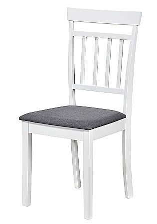 Scaun de living si bucatarie din lemn masiv Hudson, tapiterie stofa,100 kg, 94x50x42 cm, alb/gri [1]