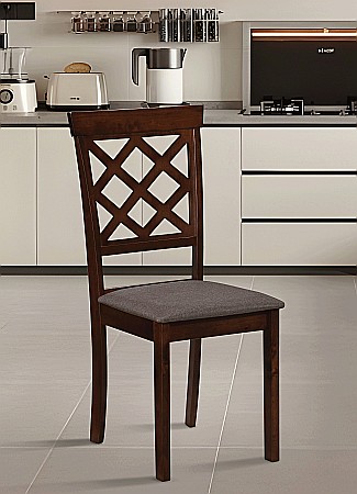 Produse - Scaun de living si bucatarie din lemn masiv Vienna, tapiterie stofa,100 kg, 94x49x40 cm, nuc/maro