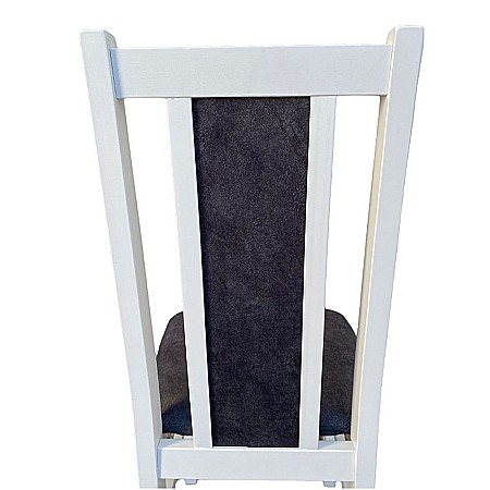 Scaun de living si bucatarie, DM14 Boston din lemn masiv fag, tapiterie stofa, 120 kg, 96x43x40 cm, Alb/Gri [1]
