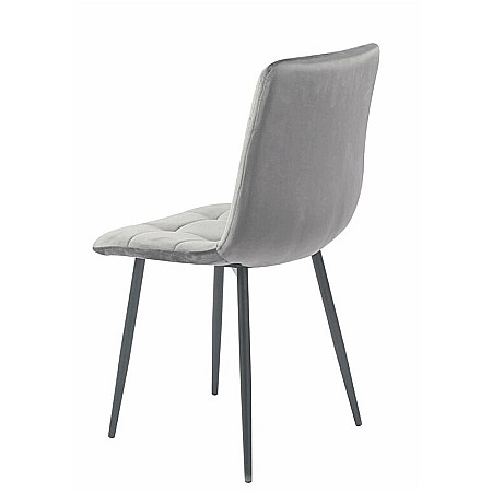 Scaun de living si bucatarie KL Mady, metalic, tapitat cu stofa,100 kg, 44x39x89 cm, gri [4]