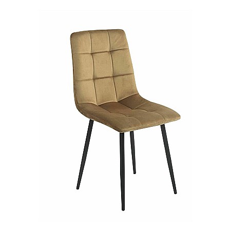 Scaun de living si bucatarie KL Mady, metalic, tapitat cu stofa,100 kg, 44x39x89 cm, bej [5]