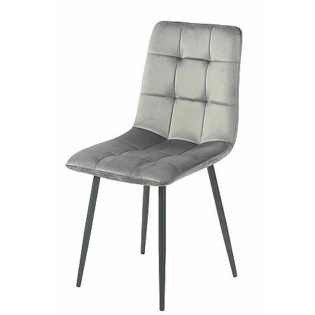 Scaun de living si bucatarie KL Mady, metalic, tapitat cu stofa,100 kg, 44x39x89 cm, gri [1]