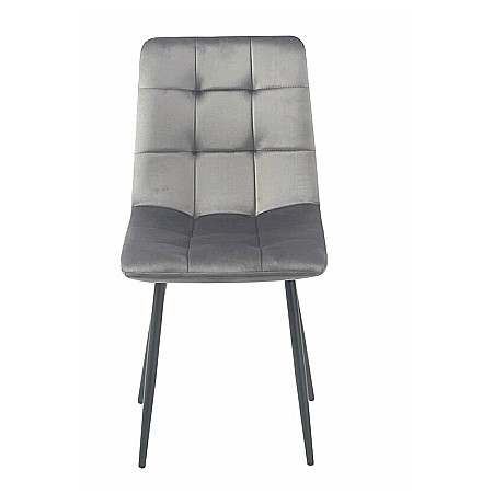 Scaun de living si bucatarie KL Mady, metalic, tapitat cu stofa,100 kg, 44x39x89 cm, gri [2]