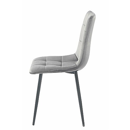 Scaun de living si bucatarie KL Mady, metalic, tapitat cu stofa,100 kg, 44x39x89 cm, gri [3]
