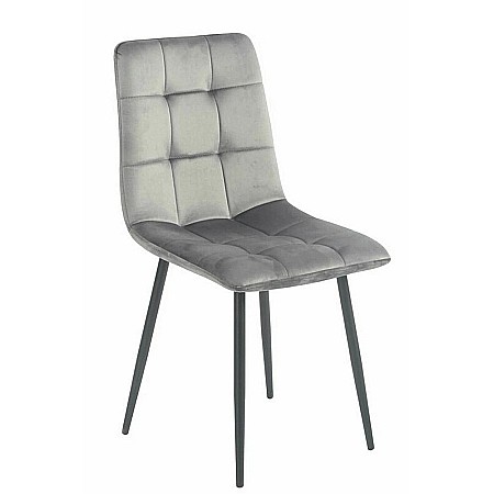 Produse - Scaun de living si bucatarie KL Mady, metalic, tapitat cu stofa,100 kg, 44x39x89 cm, gri