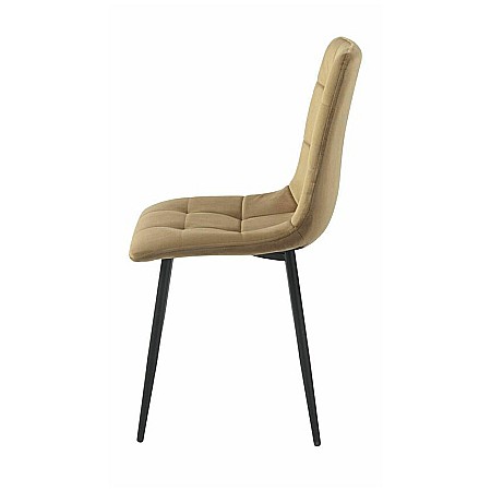 Scaun de living si bucatarie KL Mady, metalic, tapitat cu stofa,100 kg, 44x39x89 cm, bej [1]