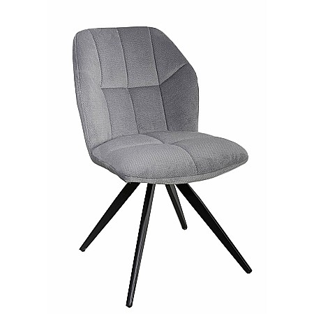 Scaun de living si bucatarie KL Mirco, metalic, tapitat cu stofa,100 kg, 47.5x63x89.5 cm, gri deschis [2]