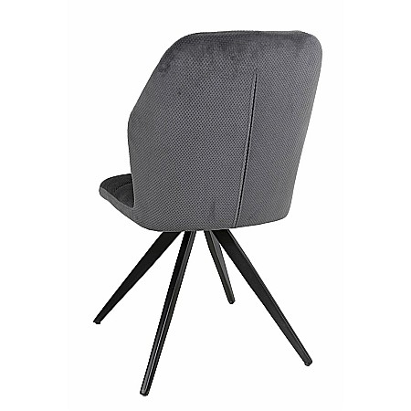 Scaun de living si bucatarie KL Mirco, metalic, tapitat cu stofa,100 kg, 47.5x63x89.5 cm, gri inchis [2]