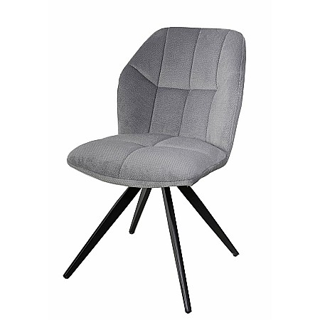 Produse - Scaun de living si bucatarie KL Mirco, metalic, tapitat cu stofa,100 kg, 47.5x63x89.5 cm, gri deschis